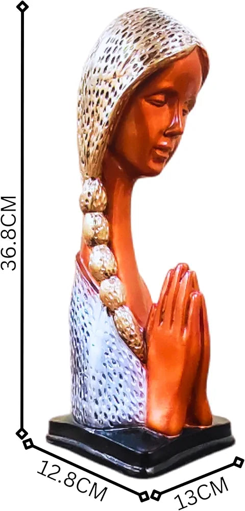 Mariner's Creation Modern Art Welcome Lady Idol Showpiece Metallic Copper Golden Silver