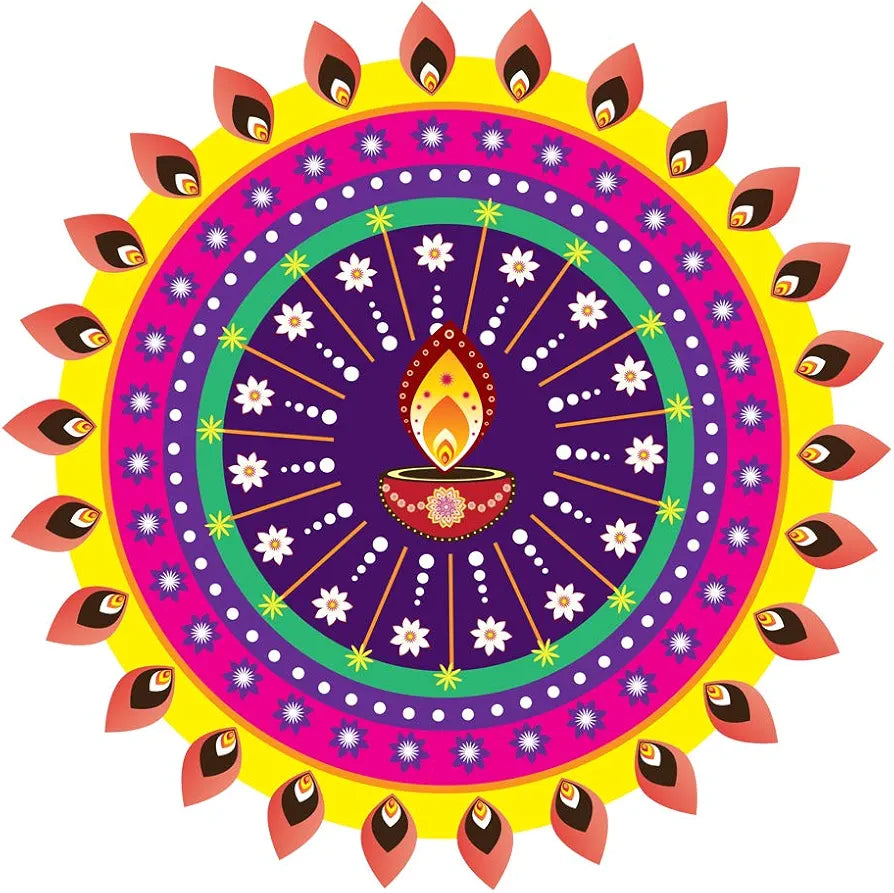 Rangoli Vinyl Wall Sticker Self-Adhesive Wall Decor Parent 2 Design-10