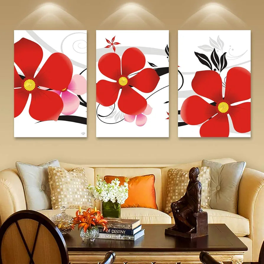 Rangoli MDF 3 Pcs Wall Poster 12x18 Inch Decorative Wall Art P-4 Design-12