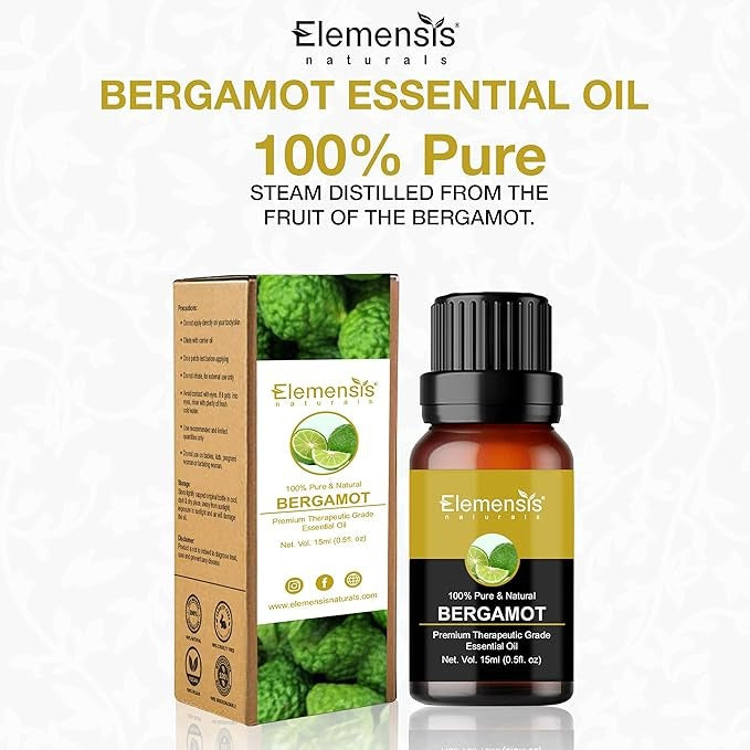 Elemensis Naturals Pure & Natural Bergamot Essential oil for Skin - 15 ml