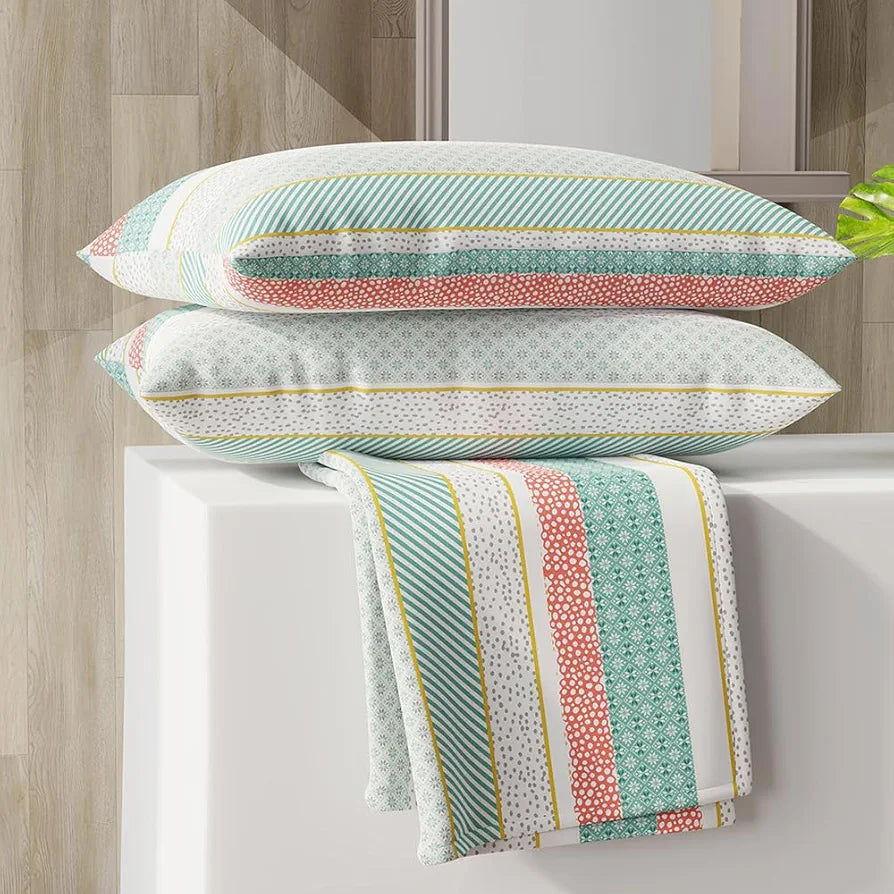 Layers Zen Cotton Blend Double Bedsheet Set 1 Double Cotton Bedsheet & 2 Pillow Covers 225 CVC Green