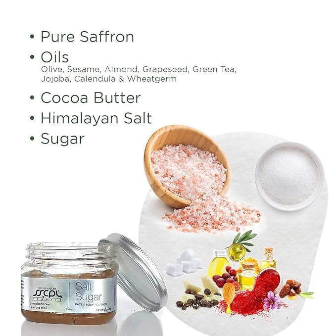 Sscpl Herbals Salt & Sugar Face & Body Polisher Bath and Body Scrub - 150 gms