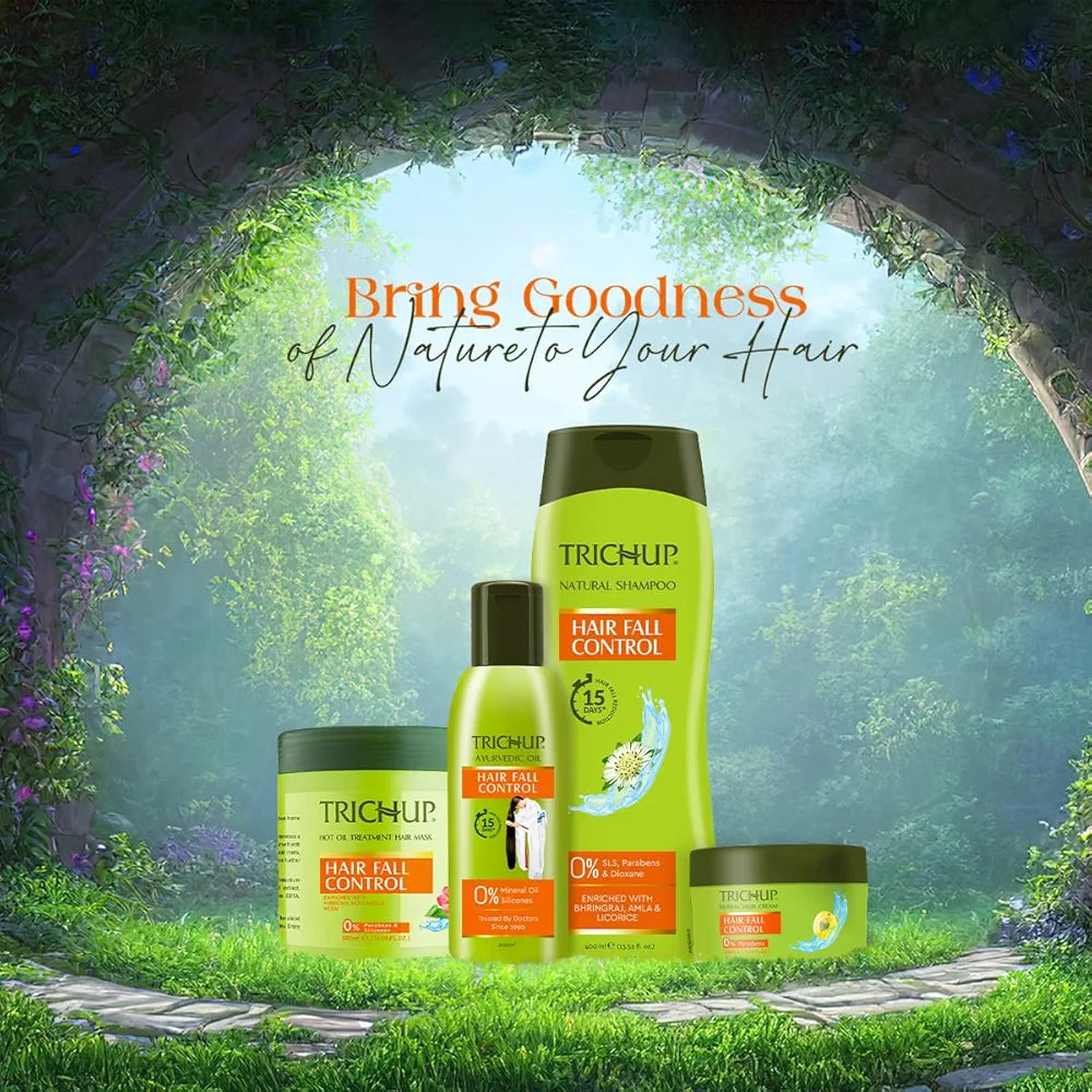 Trichup Hair Fall Control Herbal Shampoo Enriched Amla, Licorice & Bhringaraj - Help to Reduce Hair Fall & Thinning Hair