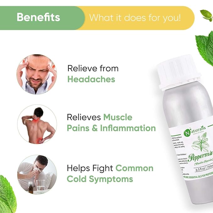 Naturalis Peppermint Oil for Hair Skin Care - 250 ml