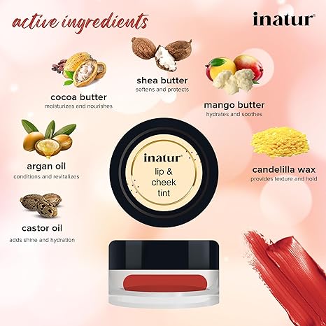 Inatur Sunny Red Lip & Cheek Tint - 4 gms