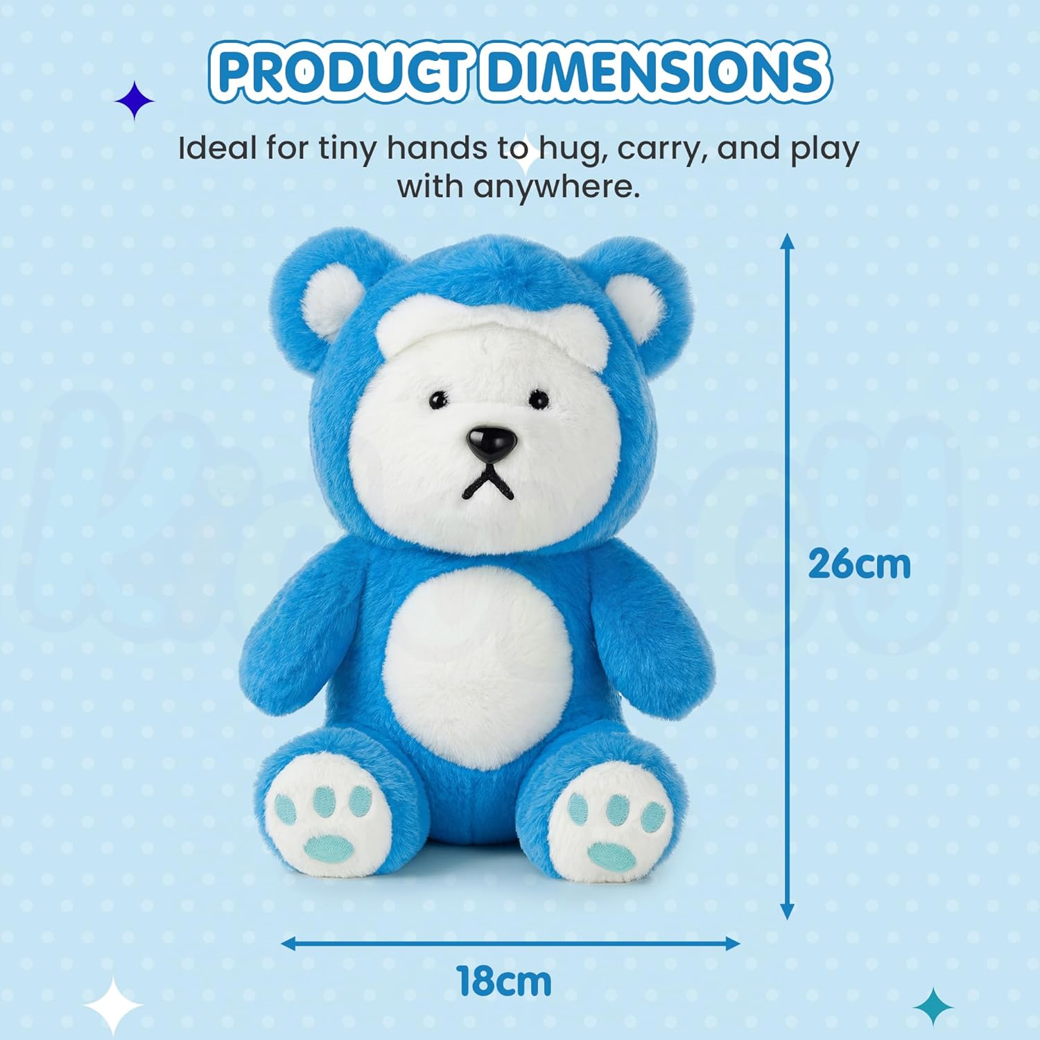 Kidology Soft Plush Teddy Bear Toy with Removable Hood