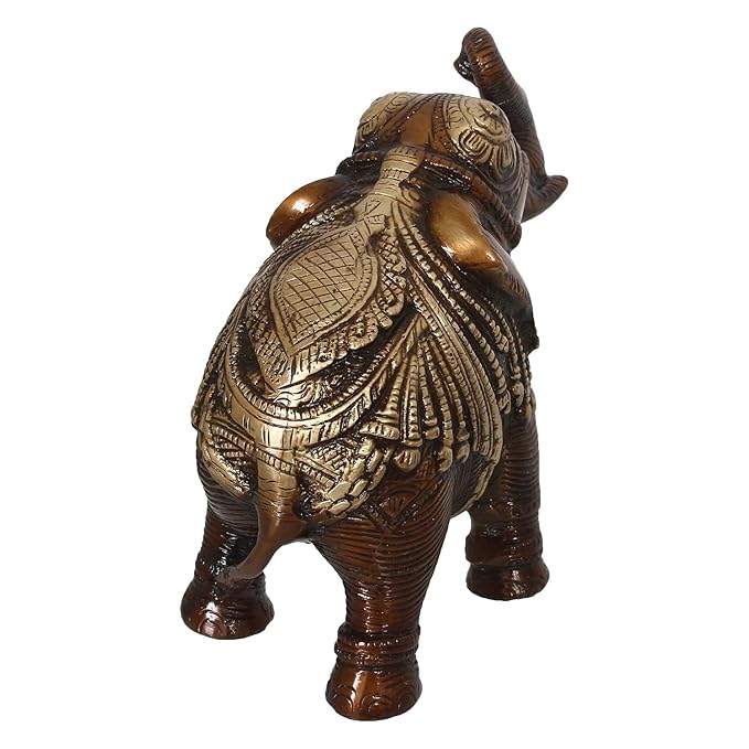 Ecraftindia Antique Finish Decorative Brass Elephant Fingurine