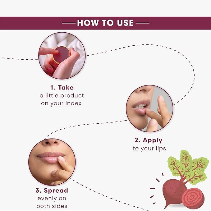 Korus Essential Beetroot Lip Balm with Shea Butter for Women - 8 gms