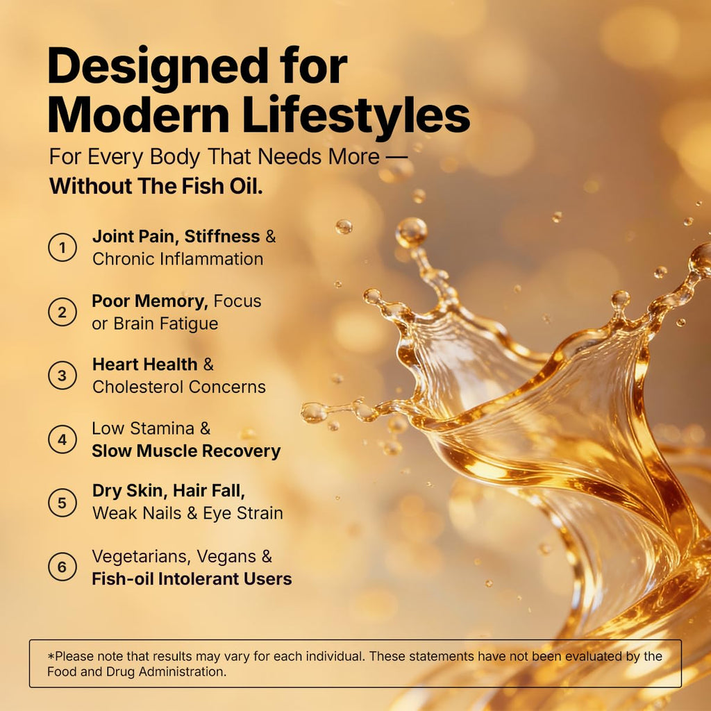 Autoimmunity Care Vegan Omega 3 Oil â€“ Algal Oil Omega-3 with EPA DHA & Astaxanthin | Veg Omega3 Supplement for Heart, Brain, Eyes, Skin & Joints | Better than Fish Oil Omega3 | High EPA DHA | 25 Servings