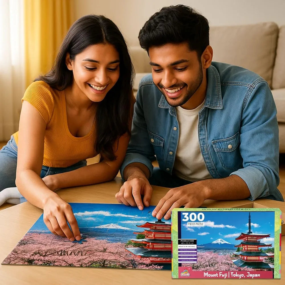 Playhills Mount Fuji Japan, Nature Landscape Wooden Durable Jigsaw Puzzle  for Children, Adults Above 8+ Years