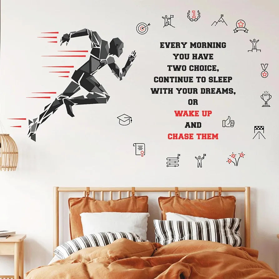 StickMe Gym Fitness Work Bodybuilding Office Sports Workout Boxing Inspiration Quotes Wall Sticker Large Black - 240 x 140 cm