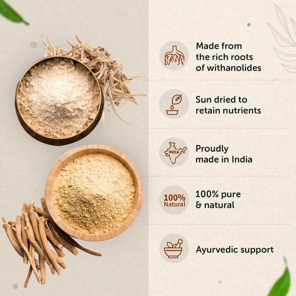 Neuherbs Organic Safed Musli + Ashwagandha Powder (200g) | Herbal Combo For Strength & Stamina Booster, Support for Stress, Mental Calmness & Anxiety Issues