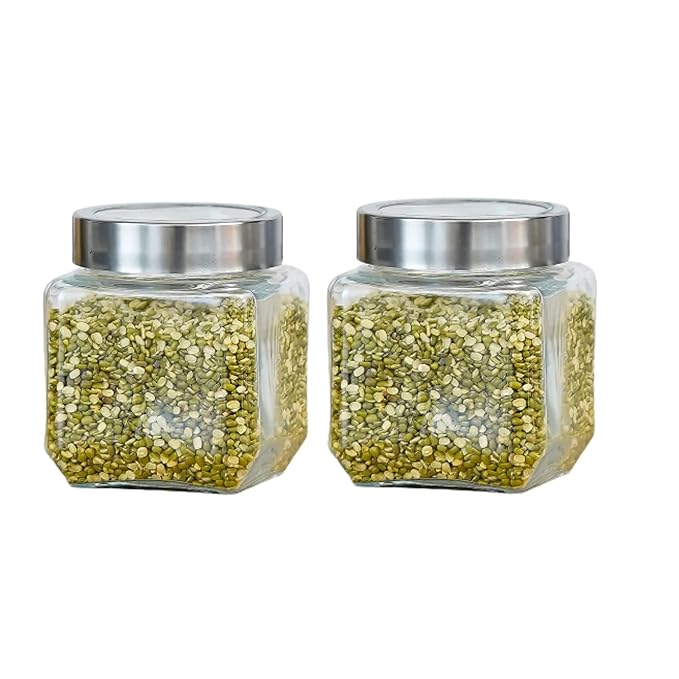 Femora Glass Jar - 500 Ml | 2 Pieces | Transparent
