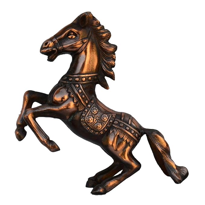 Ecraftindia Metal Horse Statue | Brown