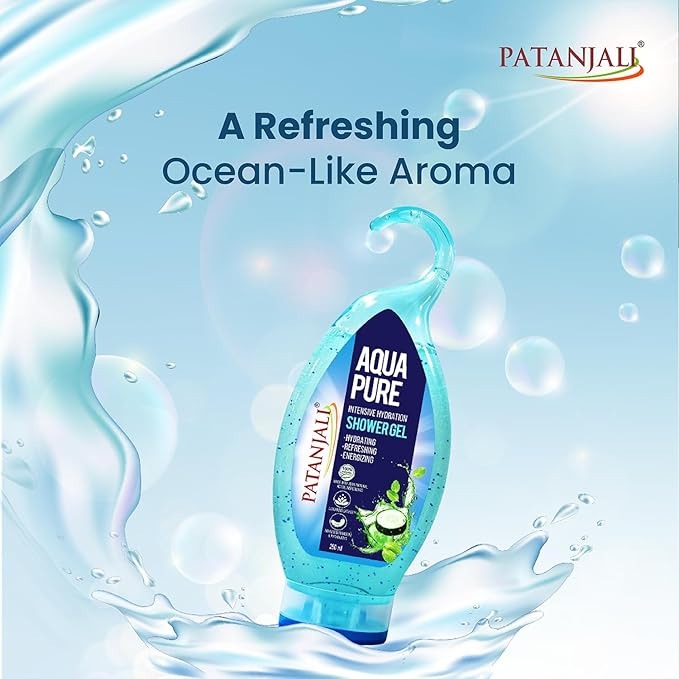 Patanjali Aqua Pure Intensive Hydration Shower Gel - 250 ml (Pack of 3)