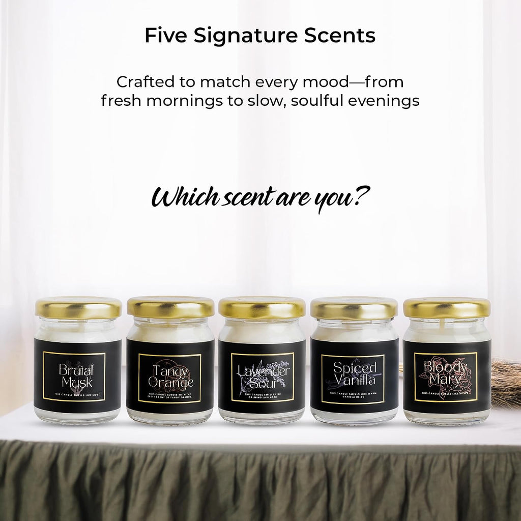 Bloomastra Bloom Bloody Mary Soy Wax Candle | Smoke-Free Small Jar Candle | Long-Lasting Scented Candle for Home Decor, Gifting & Aromatherapy (Size: 4.4x4.4x6 cm)