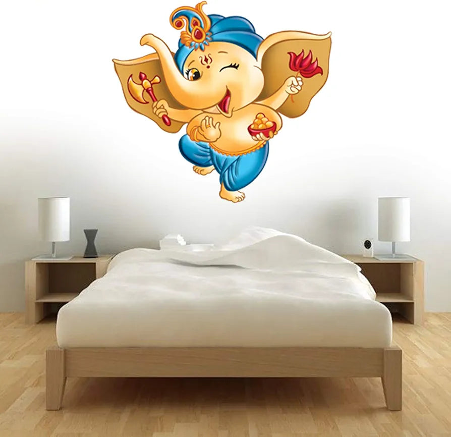 AH Decals Ganpati Ganesha Vinyl Wall Stickers for Home Living Room Multi-Colors Ganesha_03