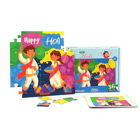 Mittimate Holi Jigsaw Puzzle Game for Kids Age 4 to 6 Old 36 Pieces Puzzle Toy