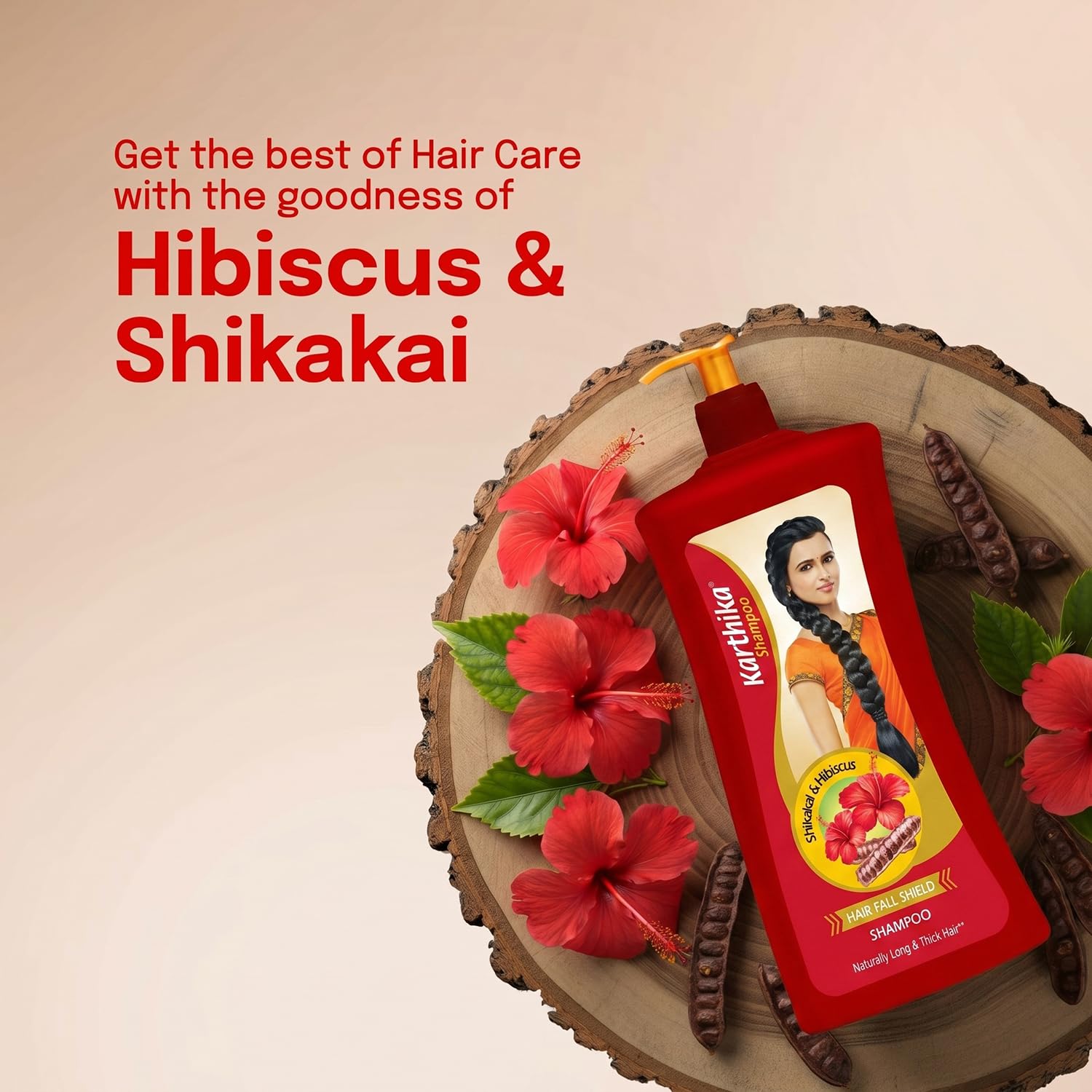 Karthika Hairfall Shield Shampoo with Shikakai & Hibiscus â€“ 1L | Herbal Anti-Hairfall Shampoo for Strong & Healthy Hair | Natural Care for Men & Women