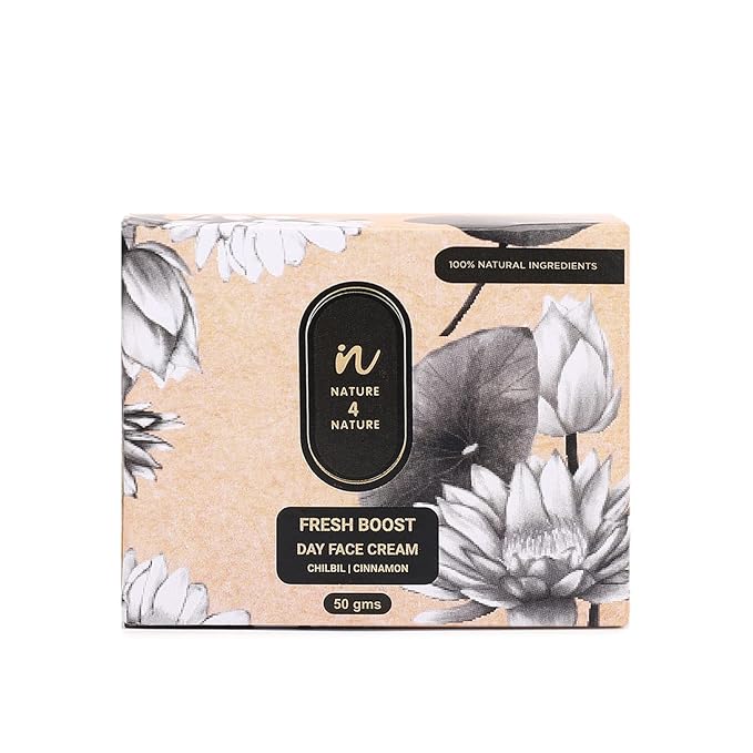 Nature4nature Face Cream for Glowing Skin | Hydrates Skin, Makes It Soft & Plump Fresh Boost Skin Brightening Day Cream - 50 Gms