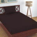 Homefab India 160 TC Stripe Glace Cotton Single BedSheet with 1 Pillow Cover Brown