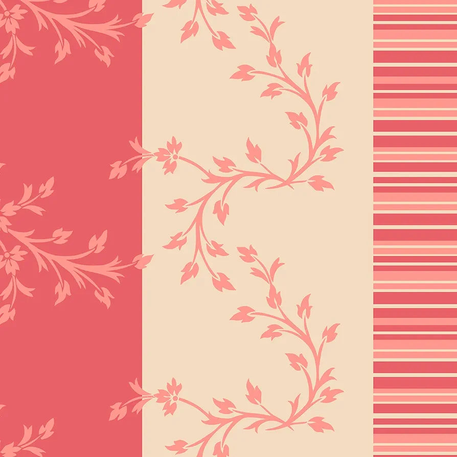 Dreamscape Cotton Floral King Fitted Bedsheet with 2 Pillow Covers Peach Bougainvillea