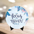 Artvibes Showpiece Idols and Figurines for Home and Office Decor | Wooden Stylish Quotes Stay Focus Never Give Up Table