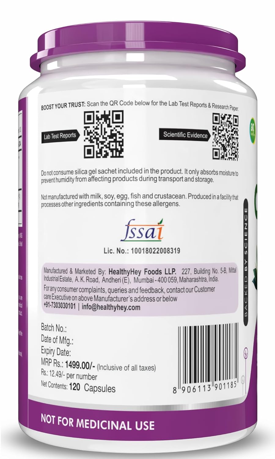 HealthyHey Nutrition Olive Leaf Extract | Super Strength: 10% Oleuropein -120 Vegetarian Capsules