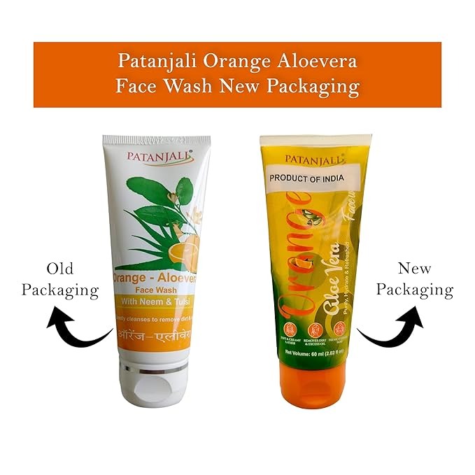 Patanjali Face Wash Orange And Aloevera - 60 gms (Pack of 3)