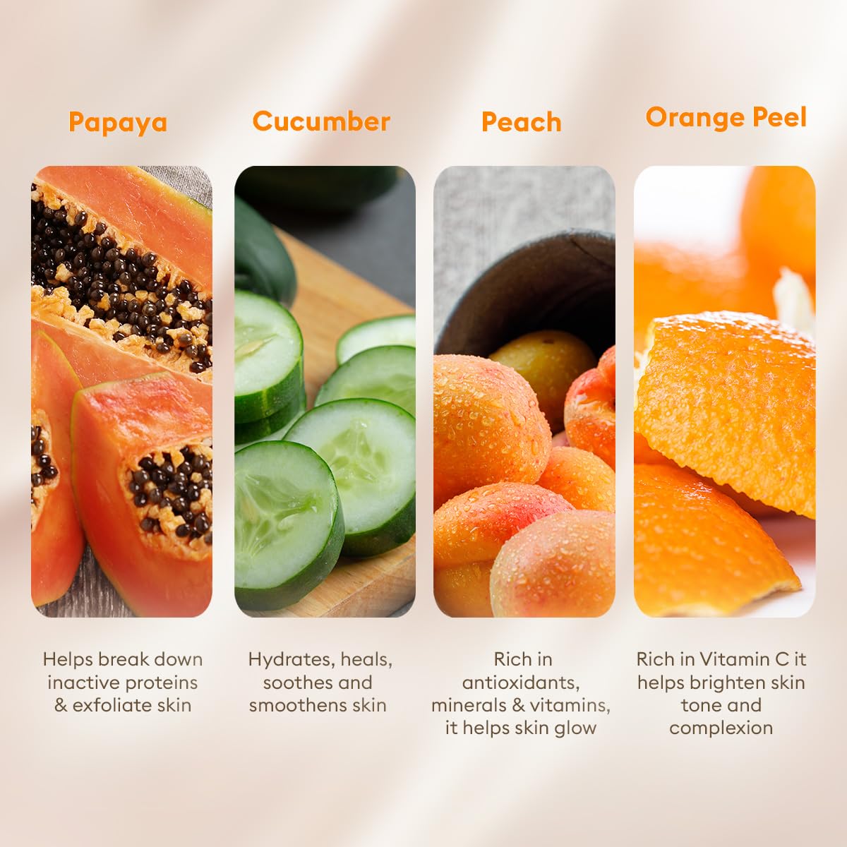 VLCC Papaya Fruit Facial Kit - 60g | Glowing, Blemish Free Skin | With Papaya, Cucumber, Peach, and Orange Peel Extracts | Glowing at Home Facial Kit.