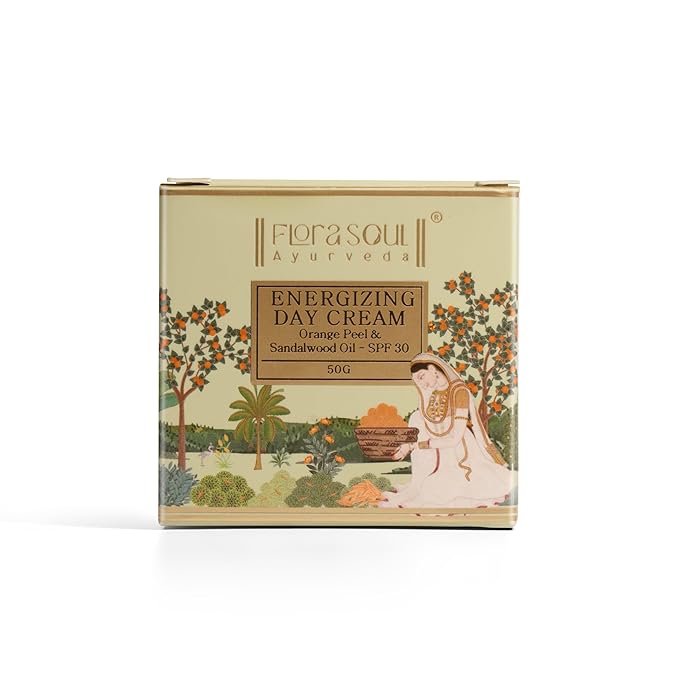 FloraSoul Ayurveda Energizing Day Cream With Orange Peel & Sandalwood SPF 30 - 50 Gms