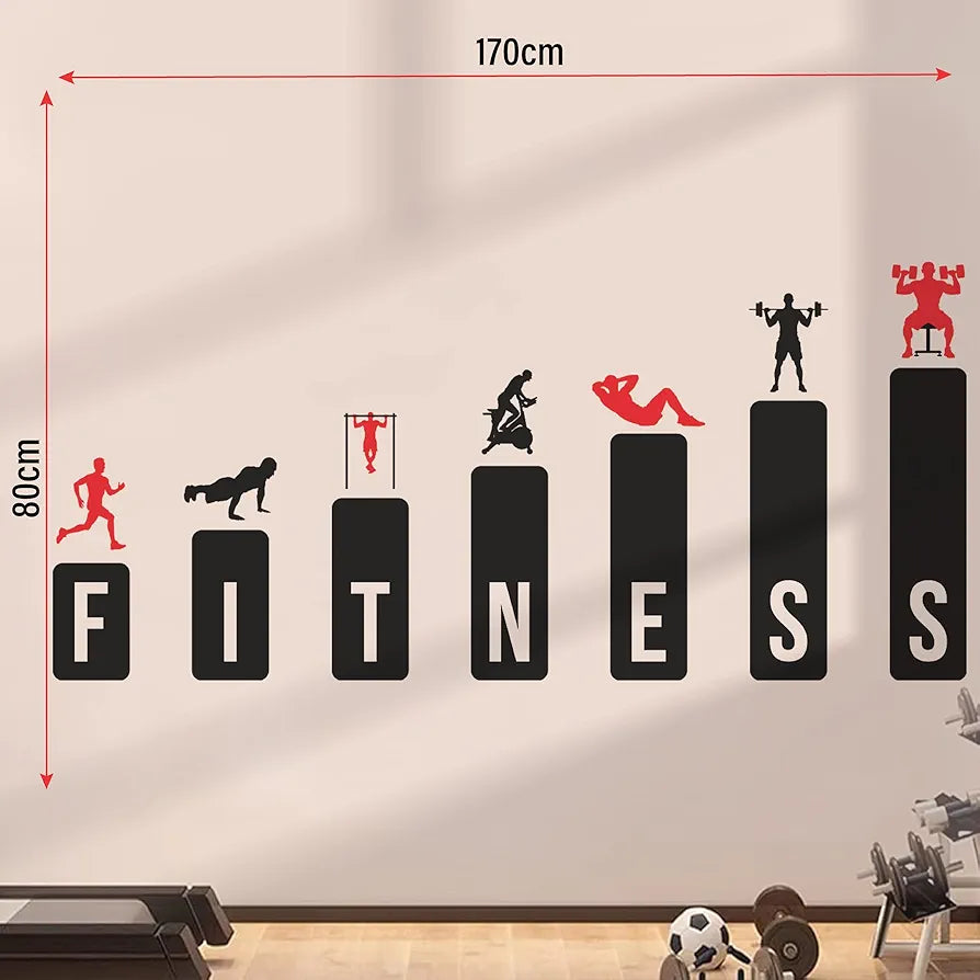 StickMe Gym Fitness Workout Body Building Motivation Sports Wall Sticker Large - 170 x 80 cm