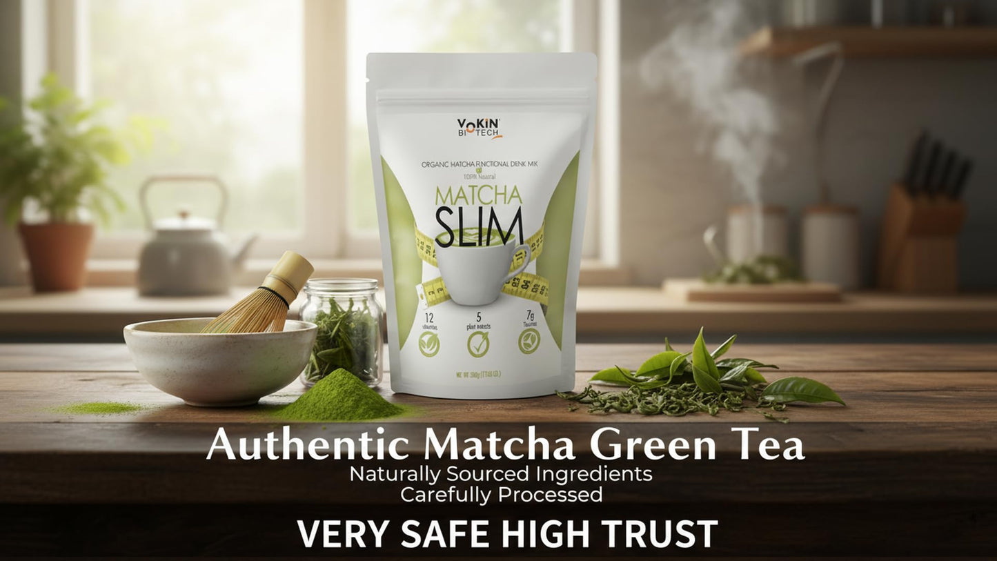Vokin Biotech Matcha Green Tea Powder Supports Weight Loss Management | Rich In Antioxidants