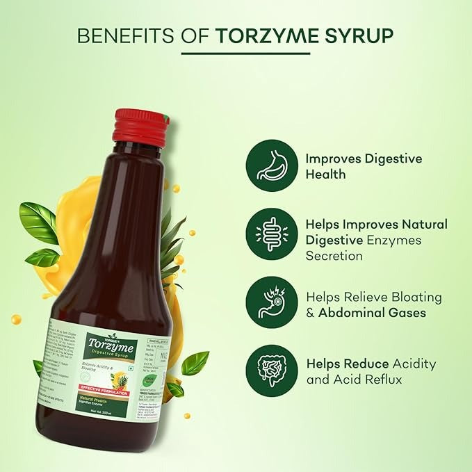 Torzyme Naural Protein Digestive Enzyme Syrup - 200 ml (Pack of 3)