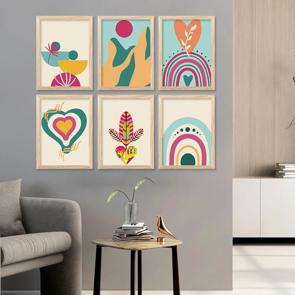 Kotart Premium Digital Madhubani Art Paintings with Frame wall Painting Pack of 6