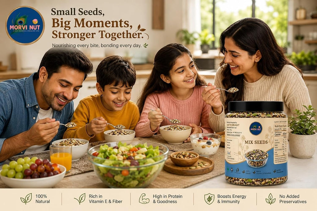 MORVI NUT 5 in 1 Seeds Mix 100g - Edible Seeds | Healthy Super Seed Combo | Healthy Snacks | 100% Natural and Roasted Mix Seed for Eating Diet Snacks Perfect for Giftings