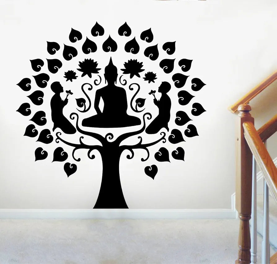 Rawpockets Vinyl Decal Buddha Silhouettes Large Size Wall Sticker -Self-Adhesive