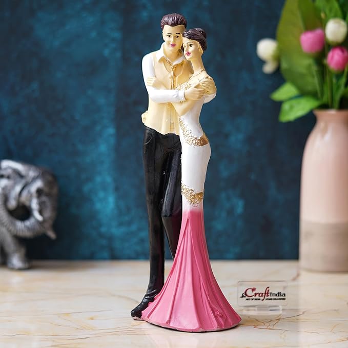 Ecraftindia Lovely Hugging Couple Statue Human Figurine Decorative Showpiece