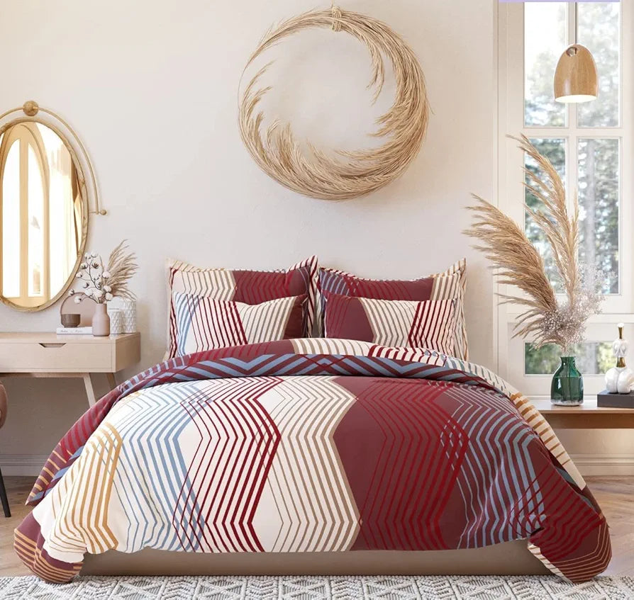The Home Style Supersoft Cotton King Size Printed Flat Double Bedsheet with 2 Pillow Cover 400 TC Smoky Rose