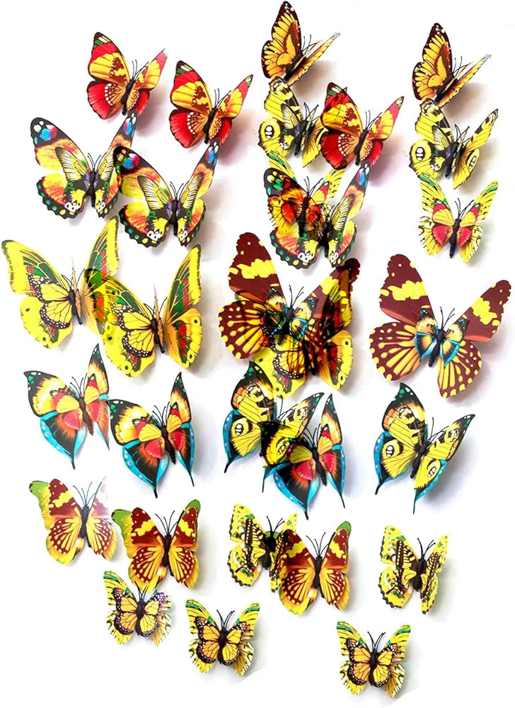 Rangoli Butterfly Wall Stick or Magnet Self Adhesive Removable PVC Design-10