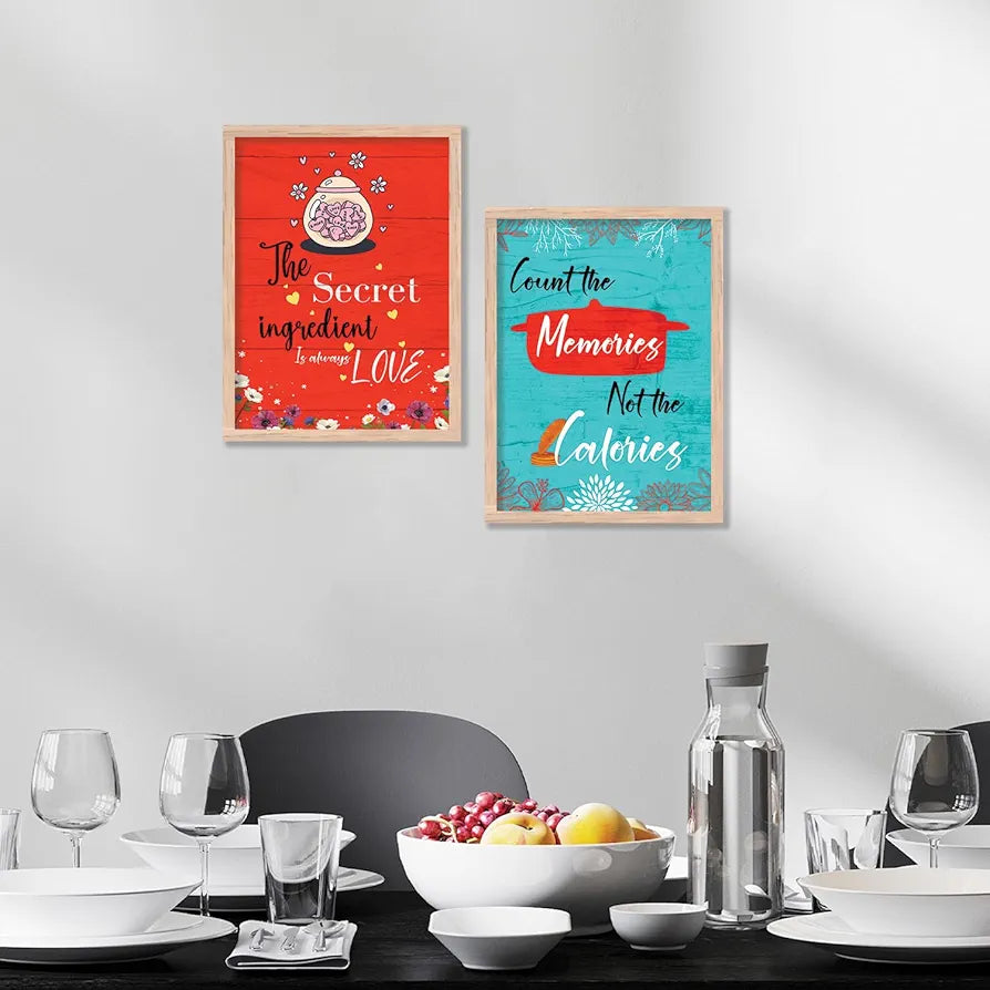 Kotart Count The Memories Motivational Quotes Posters with Frame for Home Decoration Pack of 2