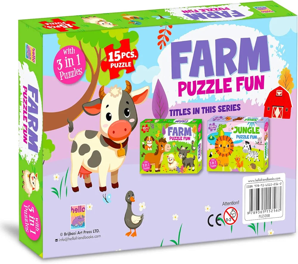 Hello Friend My First Jungle Fun Jigsaw Puzzle Game 3+ Year Old Toddler Toy Cardboard Puzzle for Preschool Learning Gift for Boys Girls