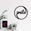Ecraftindia Smile Black Engineered Wood Cutout Wall Art Decor | Happy, Positive, Cheerful Wall Decor Item