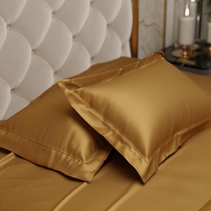 Stoa Paris Pillow Covers Set of 2 Pieces Satin Pillow Covers Colour Gold
