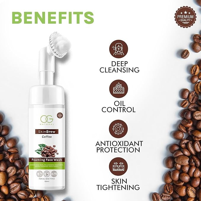 Og Beauty Natural Skinbrew Coffee Foaming Face Wash - 150 ml