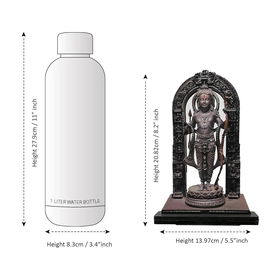 CraftVatika Ram Lalla Idol Ayodhya MDF Murti Statue Set of 2 Ayodhya Ram Lalla Wooden Murti