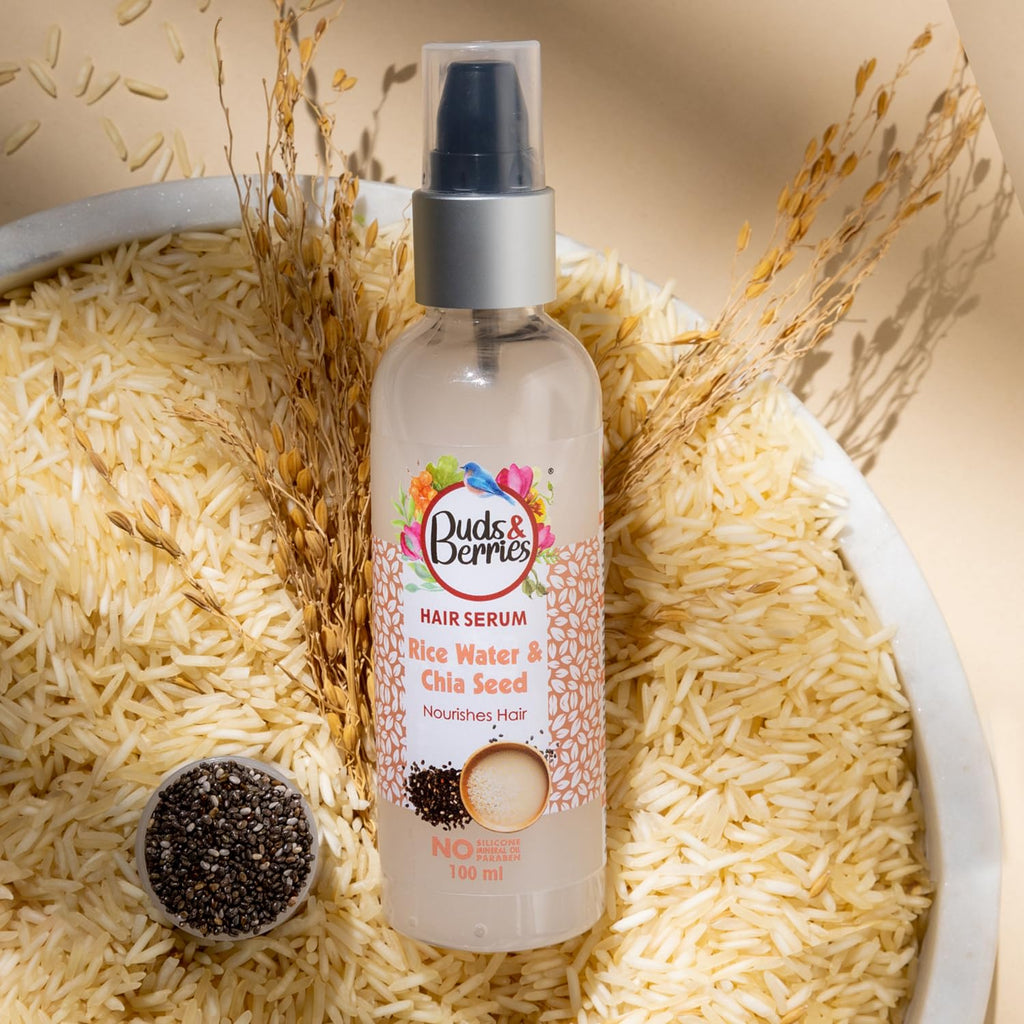 Buds & Berries Rice Water and Chia Seeds Nourishment Hair Serum - 100 ml