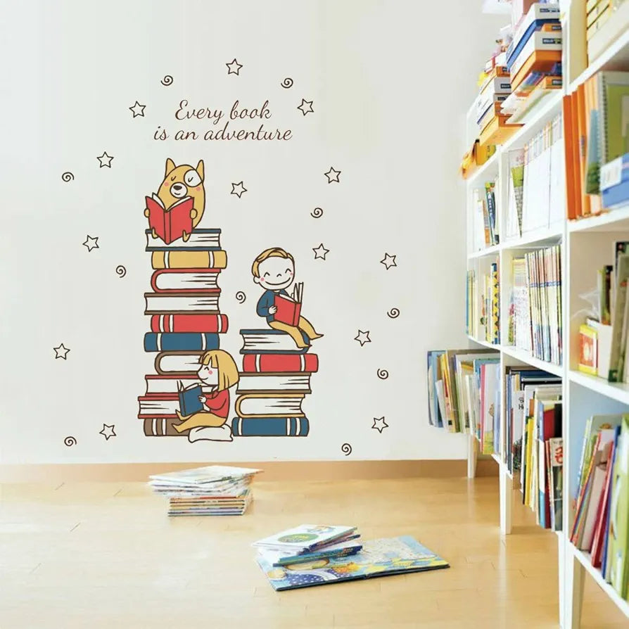 Rawpockets Study Room Every Book is an Adventure Quote Self Adhesive Wall Sticker