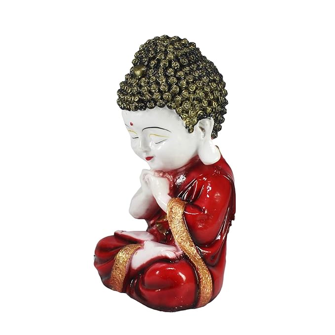 Ecraftindia Child Monk Figurine | Red