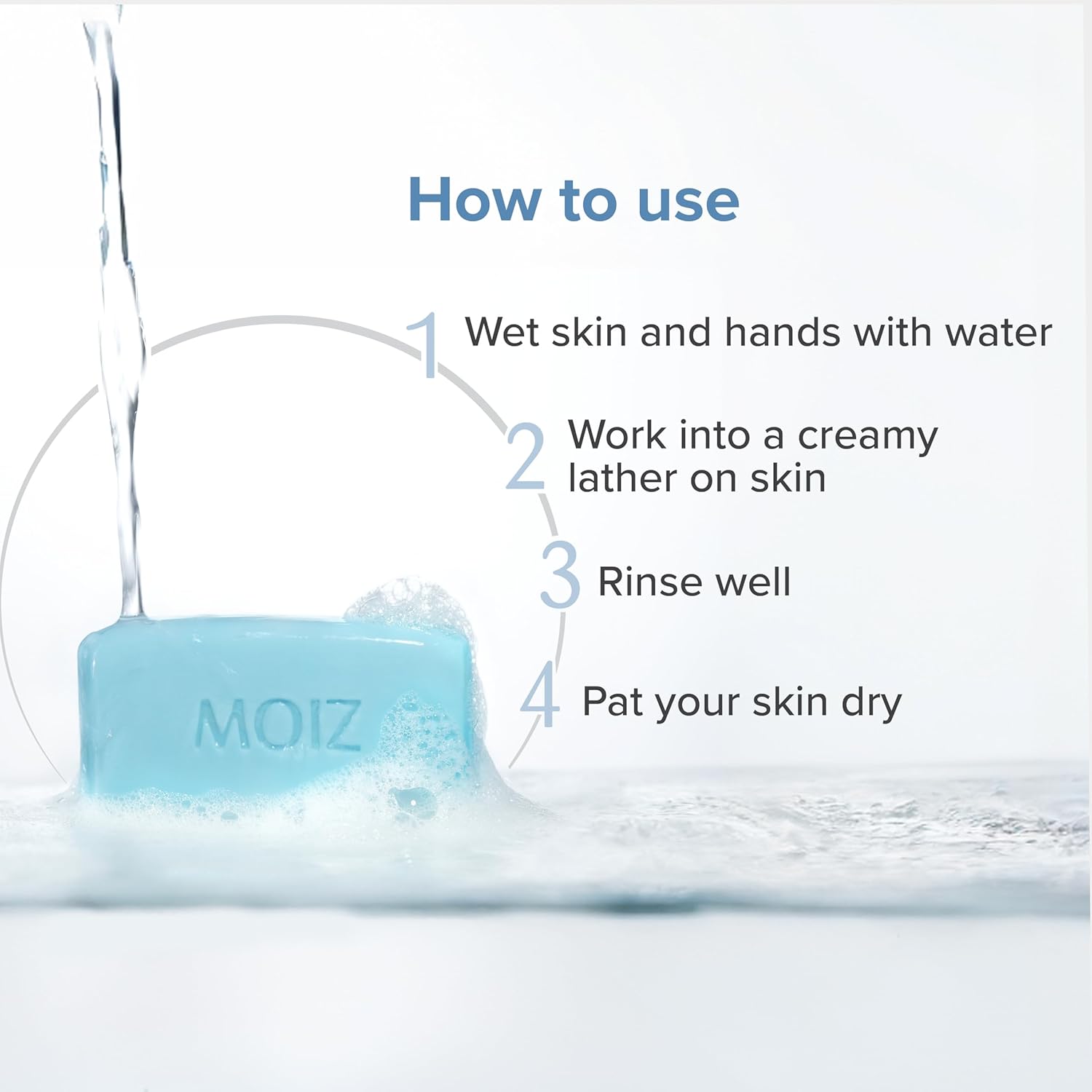 Moiz Syndet Bathing Bar | pH 5.5 | With Shea Butter, Aloe Vera & Vitamin E | Paraben & Cruelty-Free - 75gm
